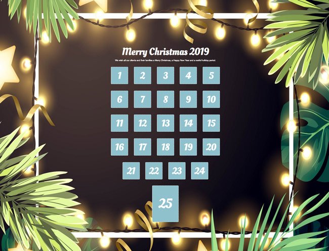 Our Advent calendar for 2019
